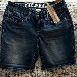 Hydraulic Dark Blue Washed Denim Shorts NWT